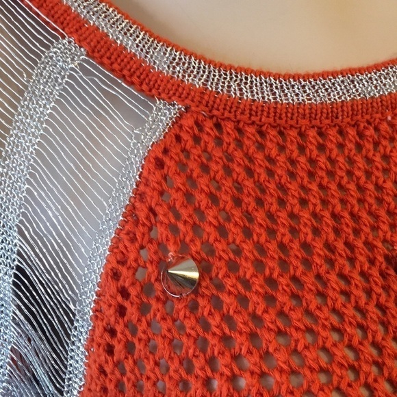 36 Point 5 Studded Orange and Silver Sweater. D/A141/650 - Picture 3 of 5